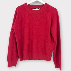 New! Quince Mongolian Shrunken Cashmere Sweatshirt in Red Size Large